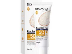 🌾 Bioaqua Rice Raw Pulp Sunscreen SPF 50+ PA+++ – 40g