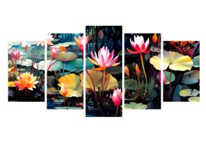 5Pcs/Set Lilly Flower Home Canvas Wall Painting Picture Living Room Bedroom Decor