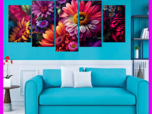 5Pcs/Set Flower Home Canvas Wall Painting Picture Living Room or Bedroom