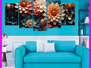 5Pcs/Set Flower Home Canvas Wall Painting Picture Living Room or Bedroom
