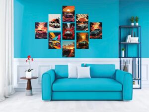 Car Wallpaper Home Canvas Wall Painting – Picture for Living Room