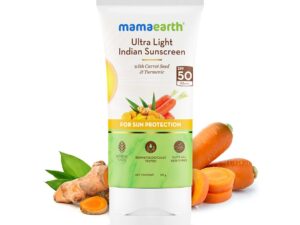 ☀️ Mamaearth Ultra Light Indian Sunscreen with Carrot Seed & Turmeric – 80ml
