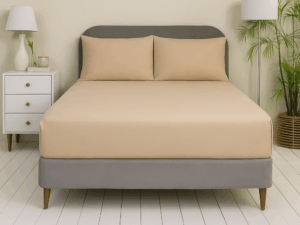 Allora Cotton Fitted Bed Sheet – Beige