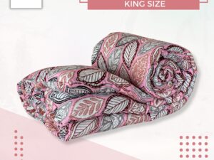 Fallen Leaves Print Allora Comforter – Pink