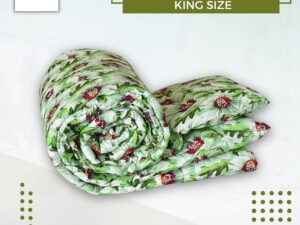 China Rose Print Allora Comforter – Green