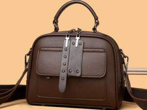 High-End Ladies’ Handbag Multi-Layer Large Capacity Commuting Bag (Black)