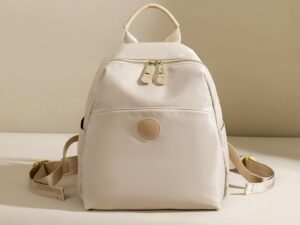 New Hot Women’s Backpacks Designer High Quality Soft Nylon Simple Fashion Bag (White)