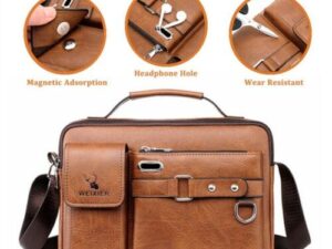 Men’s PU Leather Shoulder Bag (Brown Shape)