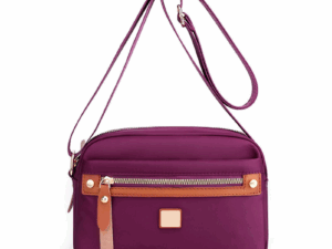 Nylon Fashion Cross-body Bag Lightweight Portable Shoulder Bag (Purple Colour)
