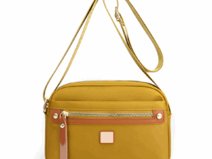 Nylon Fashion Cross-body Bag Lightweight Portable Shoulder Bag (Golden Colour)
