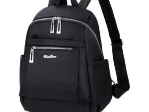Nylon Backpack Durable Waterproof Casual Shoulder Bag (Black Colour)