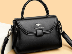 Luxury Designer Fashion High Quality Leather Kangaroo Handbag (Black)