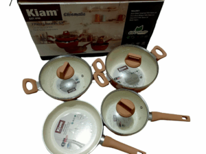 KIAM Non-Stick Ceramic Cookware Set – 7 Pcs (Induction Bottom) + Free Fry Pan