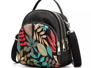 Yogodlns Trendy New Nylon Backpack for Women | Multifunction Shoulder & Crossbody Bag | Printing Waterproof Rucksack Travel Lady Pack