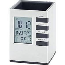 Digital Watch – Wall Clock with Exclusive Design, Temperature Display, Pen Holder & Alarm