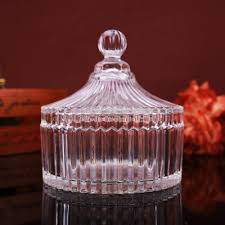 European Style Crystal Glass Candle Holder & Candy Jar (Transparent Glassware)