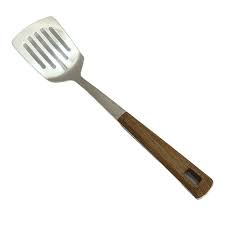 1 PCS Stainless Steel Serving Spoon – Slotted Turner (Silver, 26cm)