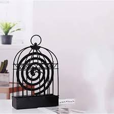 Birdcage Shape Iron Mosquito Coil Holder Stand – Black
