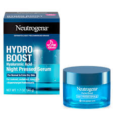 Neutrogena Hydro Boost Night Pressed Serum 48g Night Moisturizer with Hyaluronic Acid for Dry Skin – Oil-Free & Non-Comedogenic