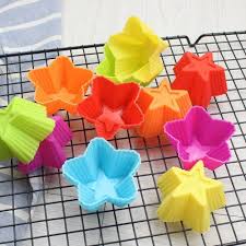 6Pcs Star & Heart Silicone Cupcake / Soap / Muffin Mold