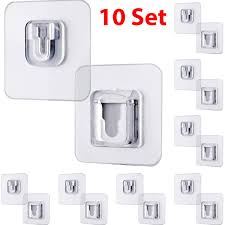 10 Pair Double-Sided Wall Adhesive Hooks – Waterproof Socket Holders & Cable Organizers (Reusable)