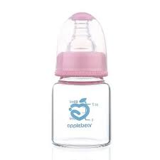60mL Baby Glass Feeding Bottle – Standard Caliber Hygienic Feeder (Pink / Blue, 1 Pcs)
