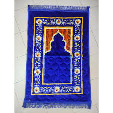 China Prayer Mat (Jaynamaz) – Extra Soft Velvet, Mixed Blue Colour From Golden Plus