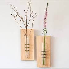 2 Pcs Wooden Test Tube Hanging Flower Vase – Home & Office Decoration