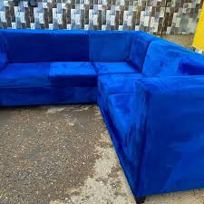 Furniture Plus (FP-M-144-Blue) Royal Blue Velvet Touch Corner Separable Sofa Set (2+3)