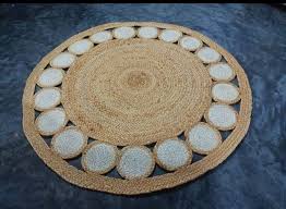 Jute Rug / Mat with Plant Basket