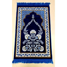 Beautiful Prayer Mat (Jaynamaz) – Blue, Made in Turkey From Golden Plus
