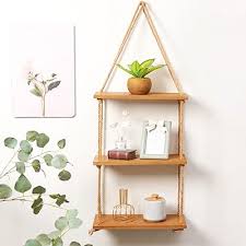 3-Layer Wall Hanging Rope Shelf – Handmade Decorative Rack for Home & Office