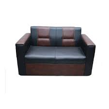 Jannat Int. Furniture Wood and Foam Rexine Sofa – Black – For Home and Office Use