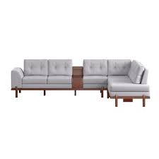 Regal Wooden L Shape Sofa – (SDC-395-3-1-20, Fabric-2188)