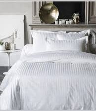 Premium European Satin Strip 100% Pure Cotton Bedsheet with 2 Pillow Covers from Suba International