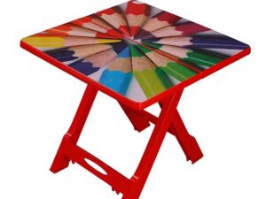 Baby Folding Table – Printed Pencil Red