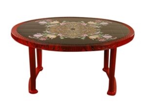 6 Seated Deluxe Table-Print R/W Flower (P/L) TEL