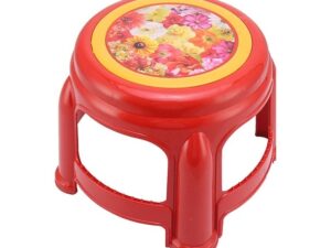TEL Round Stool Print Red
