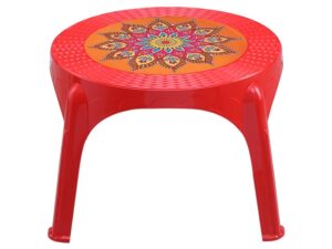 Caino Center Table Ro Printed Crown Red