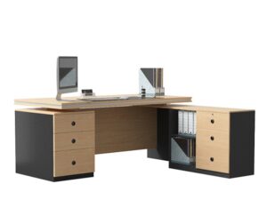 Regal Laminated Board Senior Executive Table – Beech & Black