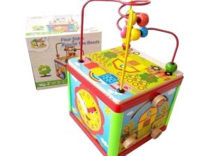 Educational Wooden Toy Multi-Functional Wisdom Box | 6-in-1 Learning Activity Toy for Kids
