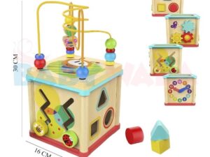 Kid's Educational Wooden Toy | Multi-Functional Wisdom Box | Learning & Activity Cube for Kids