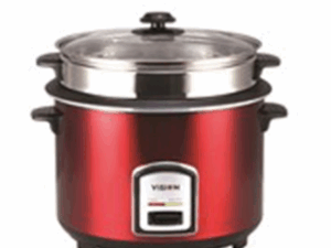Vision Rice Cooker - 3.0L REL-50-05 SS-Red (Single Pot) | Fast Cooking | Large Capacity | Durable SS Body | Auto Warm Function | Perfect for Daily Meals