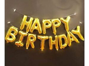 Happy Birthday Balloon Banner – Aluminum Foil Letters Party Decoration Set