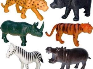 Plastic Mini Jungle Animals Toys 6 Piece Set – Animal Collection For Kids