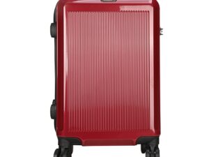 Travello Royal Zipper Luggage | 20-Inch Hardtop Trolley Suitcase | Durable, Lightweight & Water-Resistant Travel Bag (Dark Red)