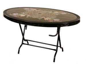 6 Seated Deluxe Table – Print Black Flower (S/L)