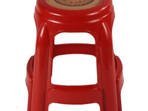 Round High Stool Red Printed-TEL