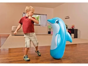 Dolphin Inflatable Hit Me Bouncer Toy | Blue & White Punching Toy for Kids