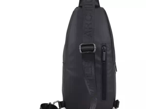 ARCTIC HUNTER Male Casual Black Chest Bag – Waterproof Messenger Crossbody Bag